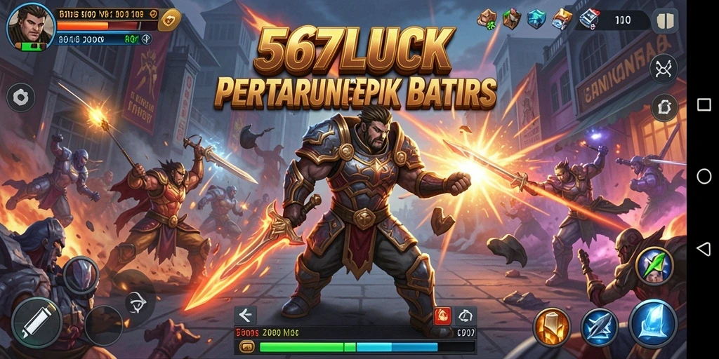 Tampilan screenshot gameplay 567LUCK dengan aksi pertarungan mendebarkan.