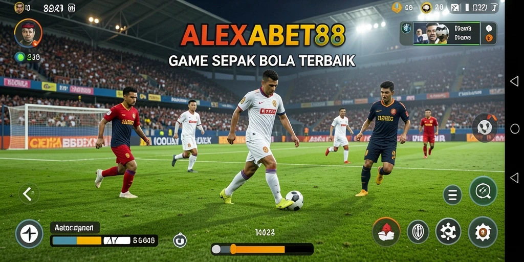 Tampilan gameplay seru ALEXABET88 dengan aksi sepak bola yang intens.