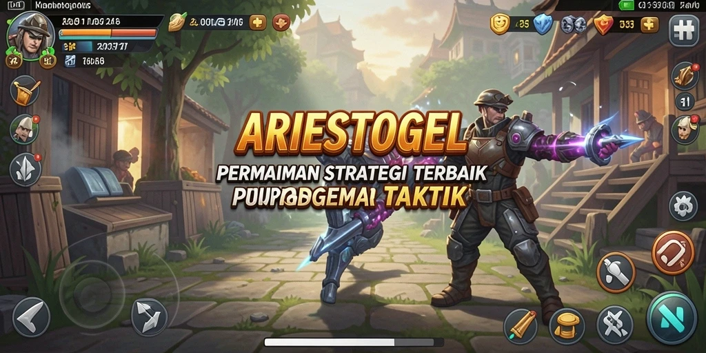 Tampilan gameplay ARIESTOGEL yang penuh strategi dan aksi.