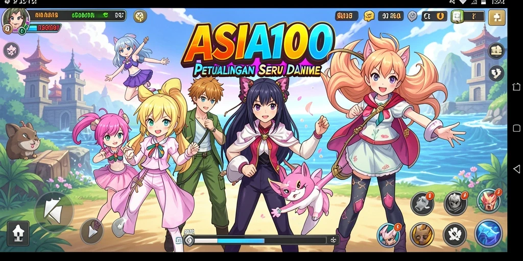 Tampilan gameplay ASIA100 yang menarik dengan karakter anime yang dinamis.