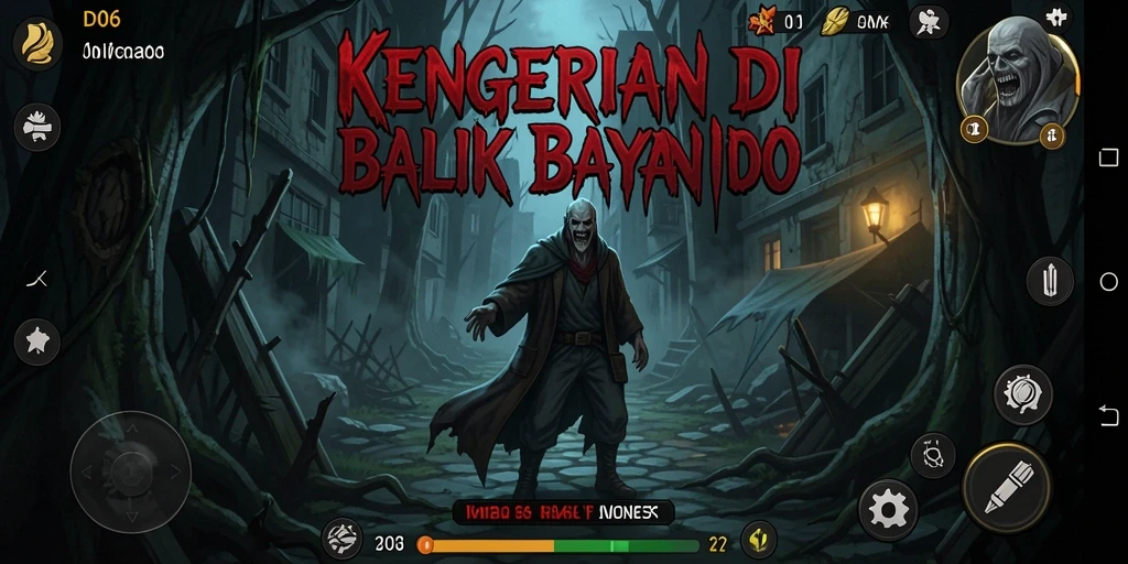 Screenshot menampilkan suasana menyeramkan dan gameplay mendebarkan dari D06.