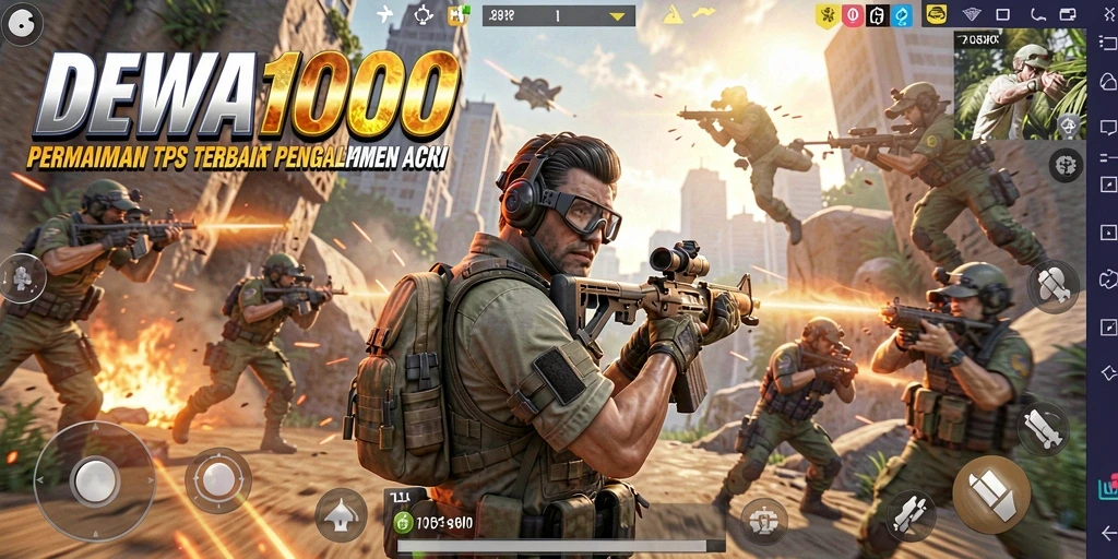 Tampilan gameplay seru dari DEWA1000 dengan aksi tembak-menembak.