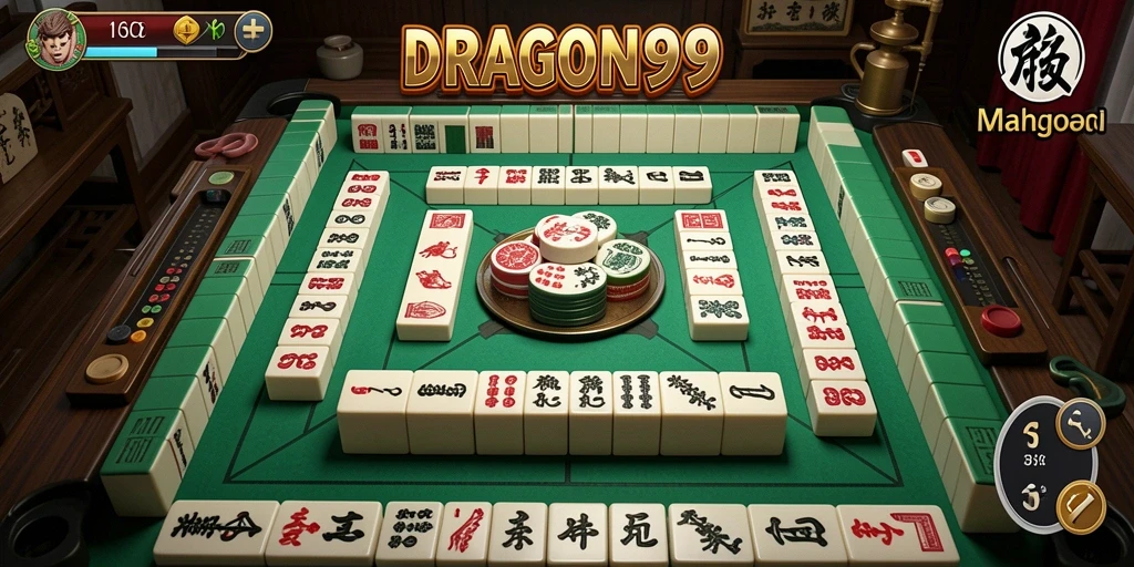 Tampilan utama gameplay Mahjong DRAGON99 yang menarik dan menantang.