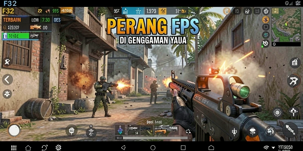 Tampilan gameplay F32 yang intens dan menegangkan.