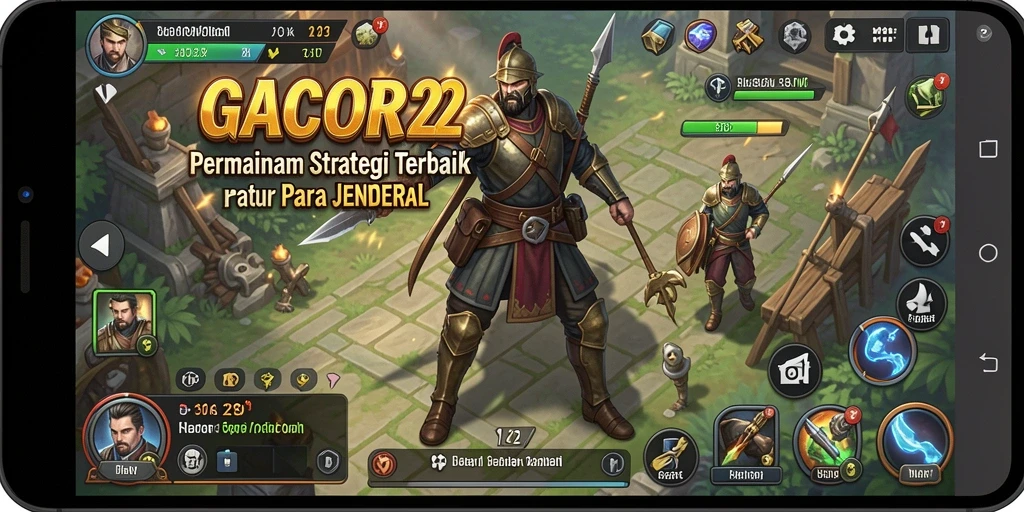 Tampilan gameplay menyerupai medan perang yang strategis.