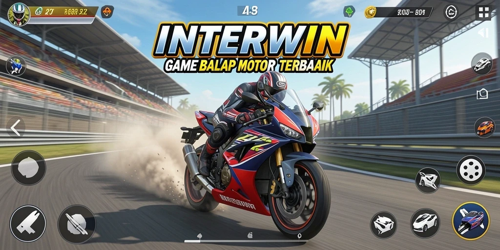 Tampilan balapan seru di INTERWIN dengan motor cepat.