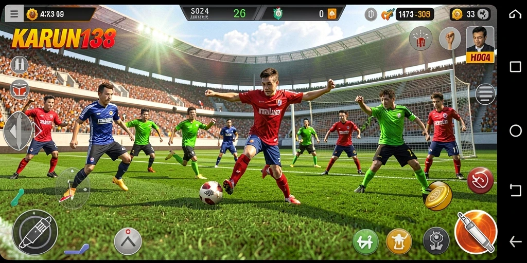 Tampilan gameplay KARUN138 dengan grafis dan aksi olahraga yang mengesankan.