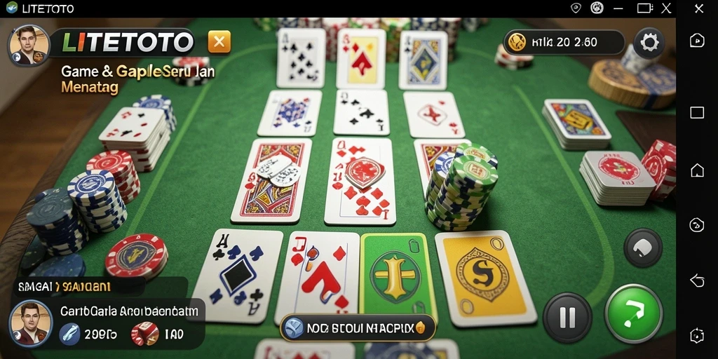 Screenshot gameplay LITETOTO menampilkan aksi seru permainan Gaple.