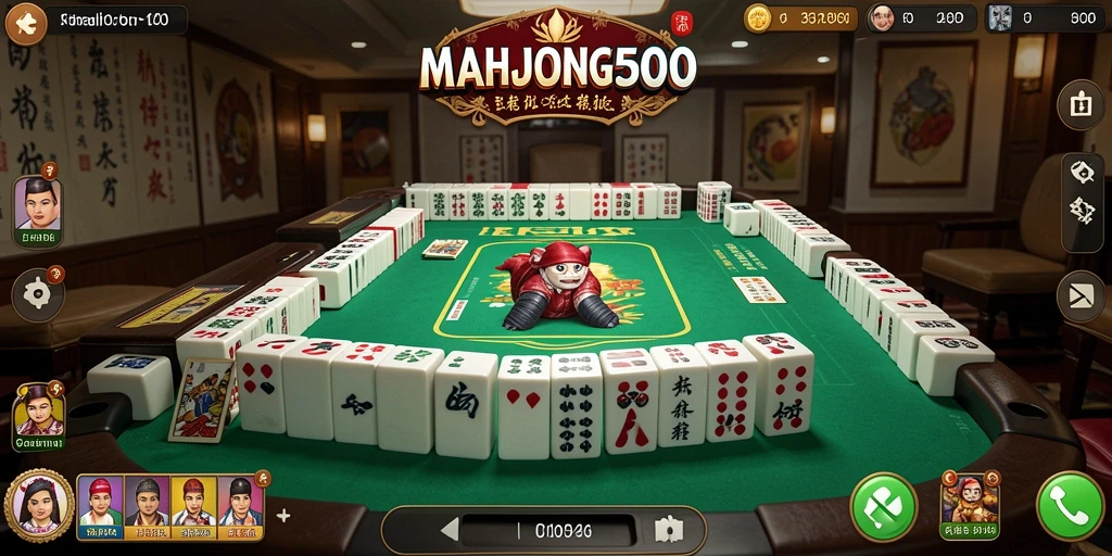 Screenshot utama MAHJONG500 menampilkan gameplay yang seru dalam suasana Kasino.