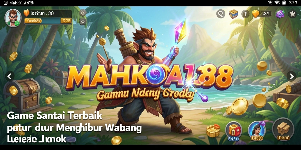 Tampilan gameplay MAHKOTA188 yang ceria dan menarik.