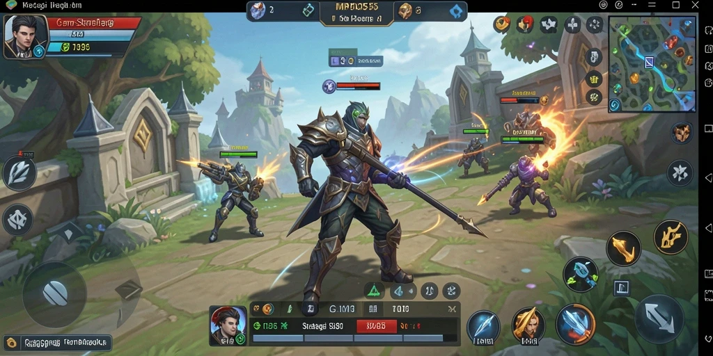 Tampilan gameplay MPO555 dengan aksi strategi yang intens.