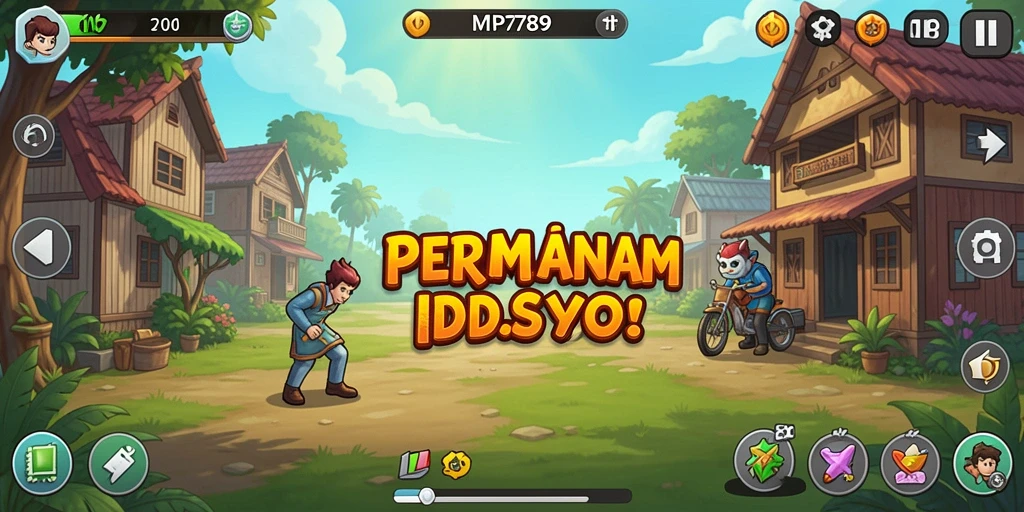 Screenshot gameplay <strong>MVP789</strong> menampilkan karakter aktif menghasilkan sumber daya.