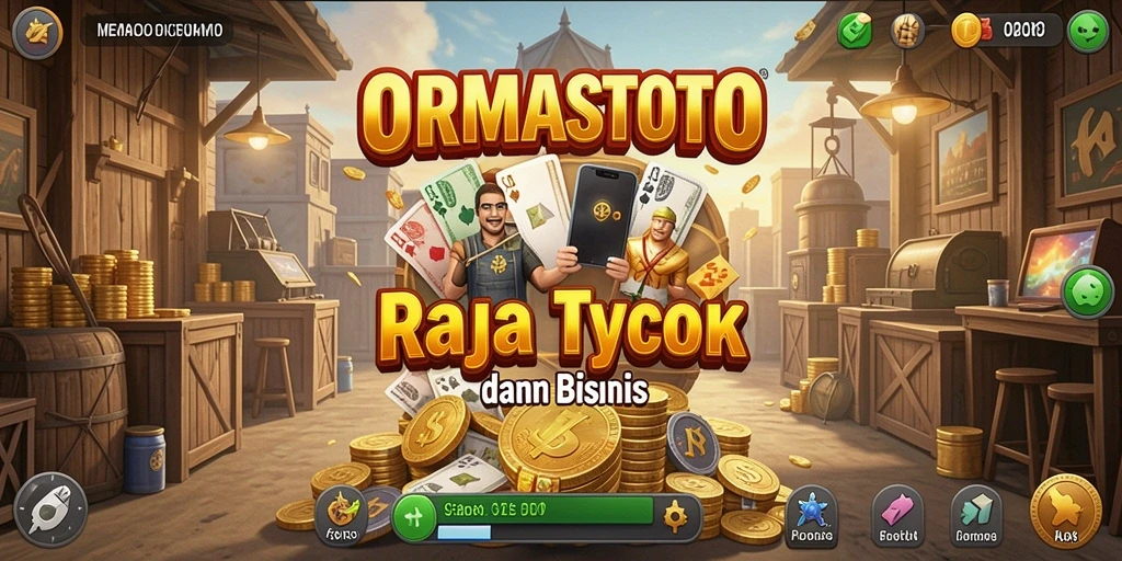 Tangkapan layar gameplay ORMASTOTO menunjukkan aksi manajemen bisnis yang menarik.