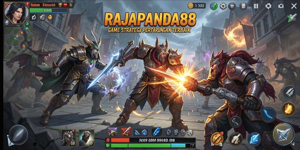 Screenshot dari gameplay menegangkan RAJAPANDA88 yang menunjukkan pertempuran epik.