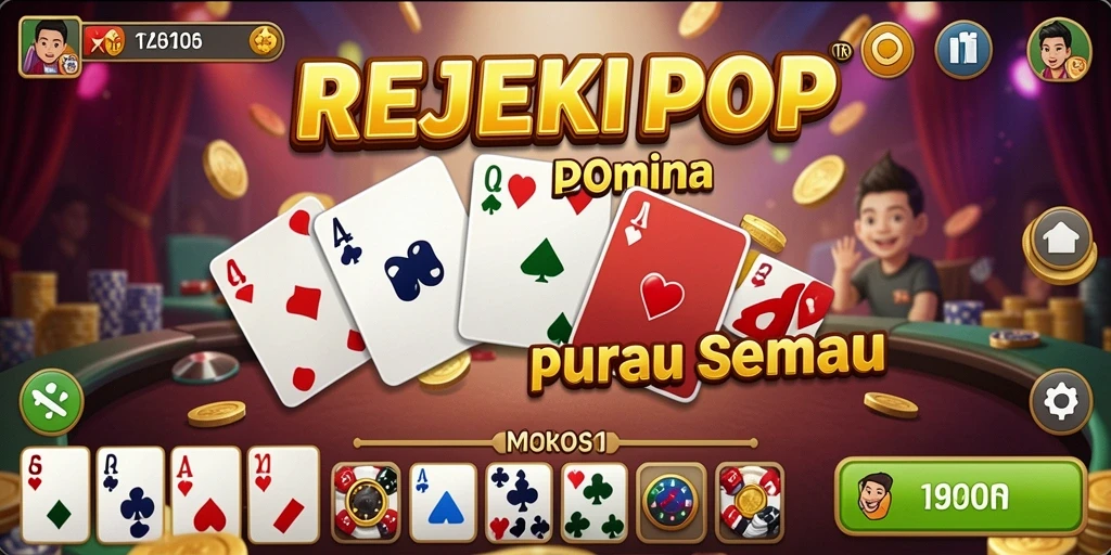 Tampilan menarik dari gameplay <strong>REJEKIPOP</strong> saat permainan domino berlangsung.