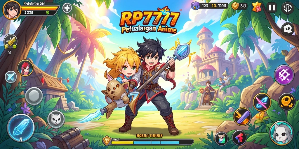Tampilan gameplay menarik dari RP777 dengan karakter anime yang unik.
