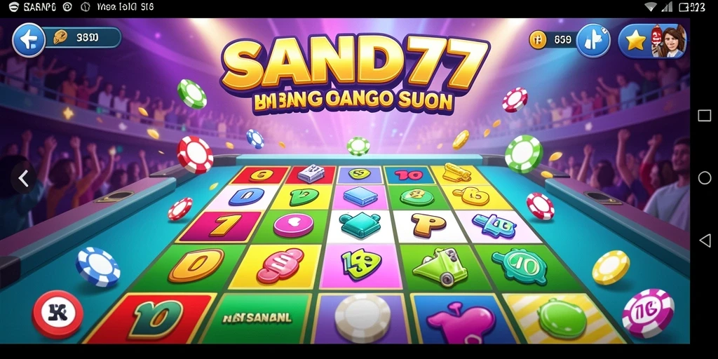 Tampilan gameplay seru SAND77 dalam permainan Bingo.