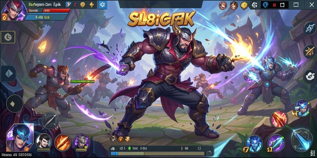Screenshot gameplay SL888 menampilkan aksi seru di arena MOBA.