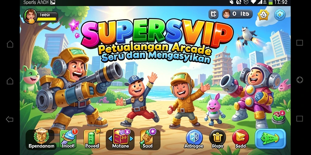Screenshot utama SUPERSVIP menampilkan gameplay yang adiktif dan menantang.