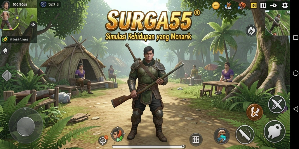 Tampilan gameplay SURGA55 dengan karakter dan lingkungan yang kaya.
